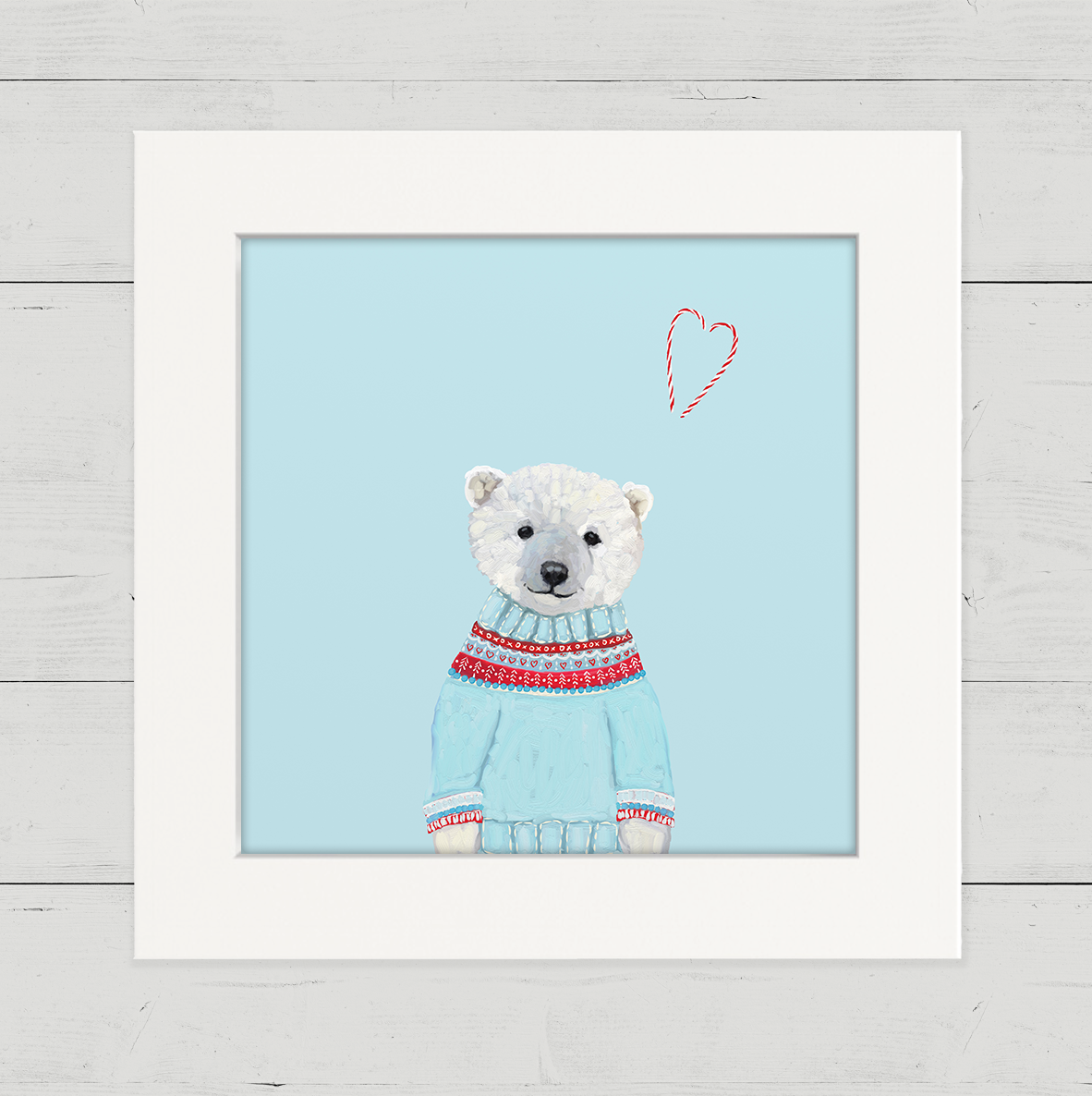 Fair Isle Polar Bear Happy Square
