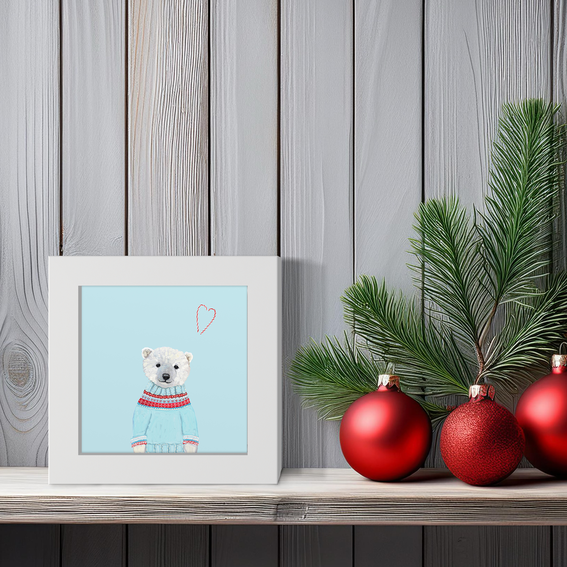 Fair Isle Polar Bear Happy Square