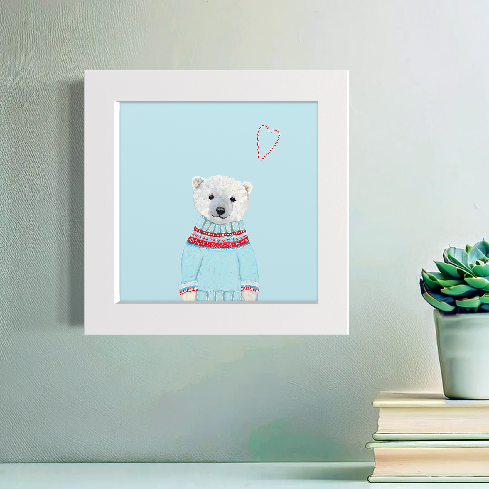 Fair Isle Polar Bear Happy Square