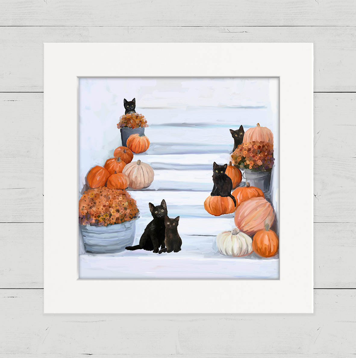 Fall - 5 Black Cats Happy Square