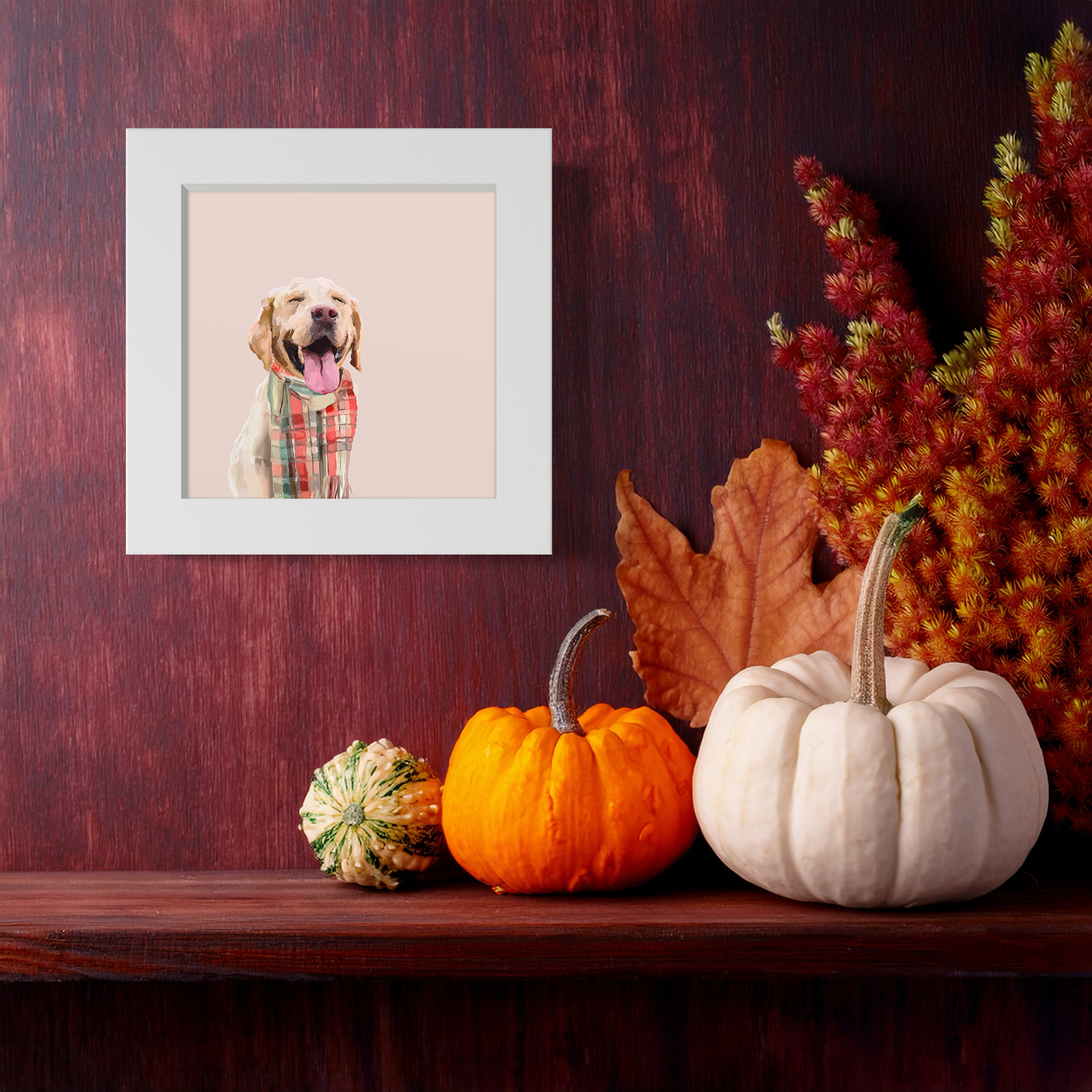 Fall - Dogs Love Scarves Happy Square