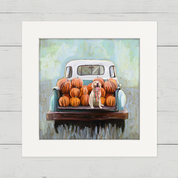 Fall Lab Pup in Truck Happy Square