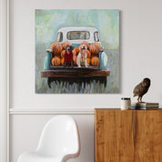 Fall Lab Pups in Truck Canvas Wrap