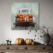 Fall Lab Pup in Truck Canvas Wrap