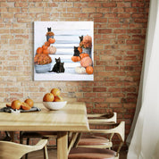 Fall - 5 Black Cats Canvas Wrap