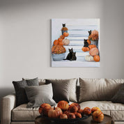 Fall - 5 Black Cats Canvas Wrap