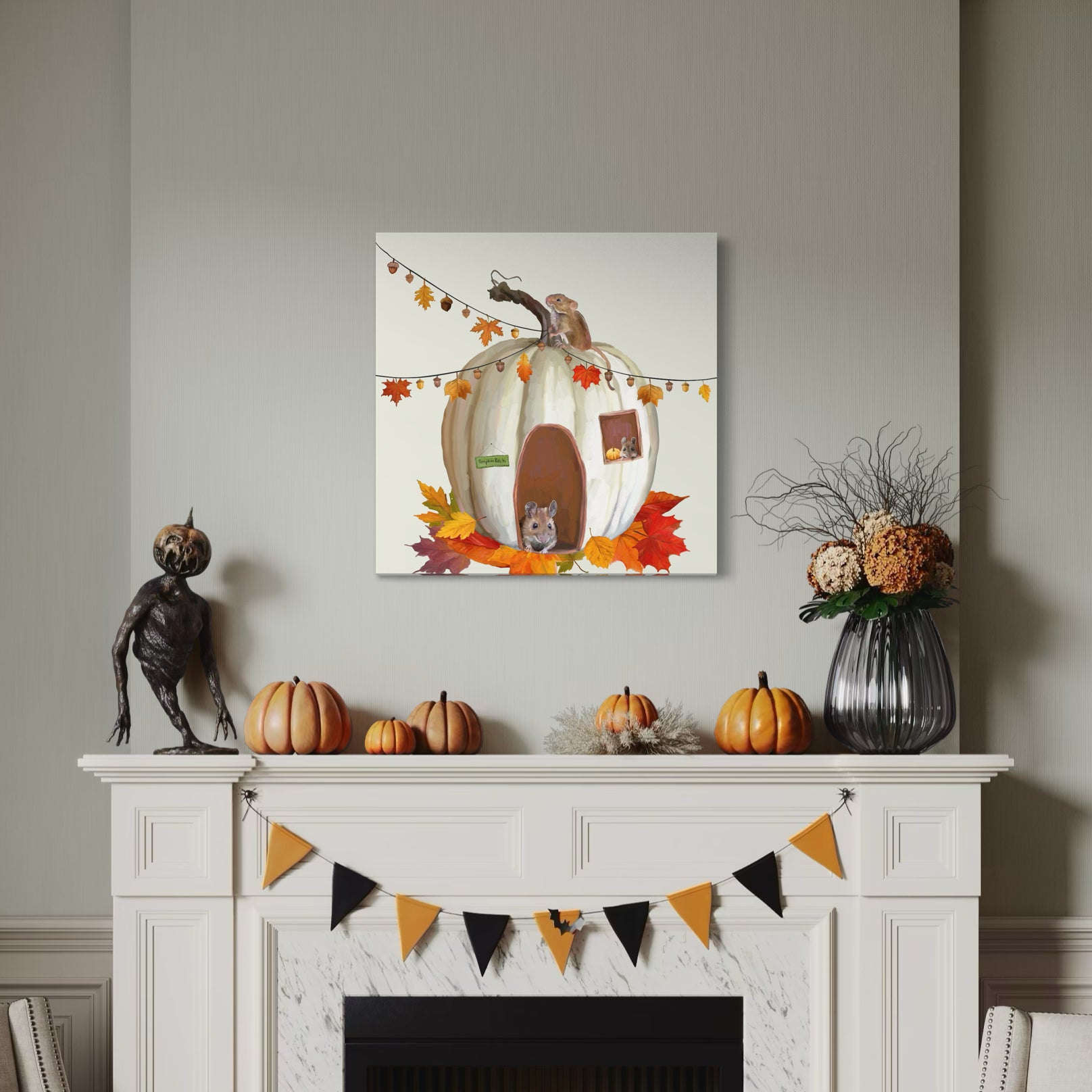 Fall - Mouse House Canvas Wrap