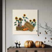 Fall - Sunflower Cats Canvas Wrap