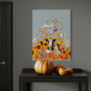 Farm Leaf Pile Canvas Wrap