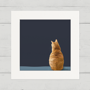 Feline Friends - Pondering Orange Tabby Happy Square