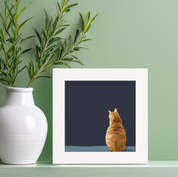 Feline Friends - Pondering Orange Tabby Happy Square