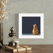 Feline Friends - Pondering Orange Tabby Happy Square
