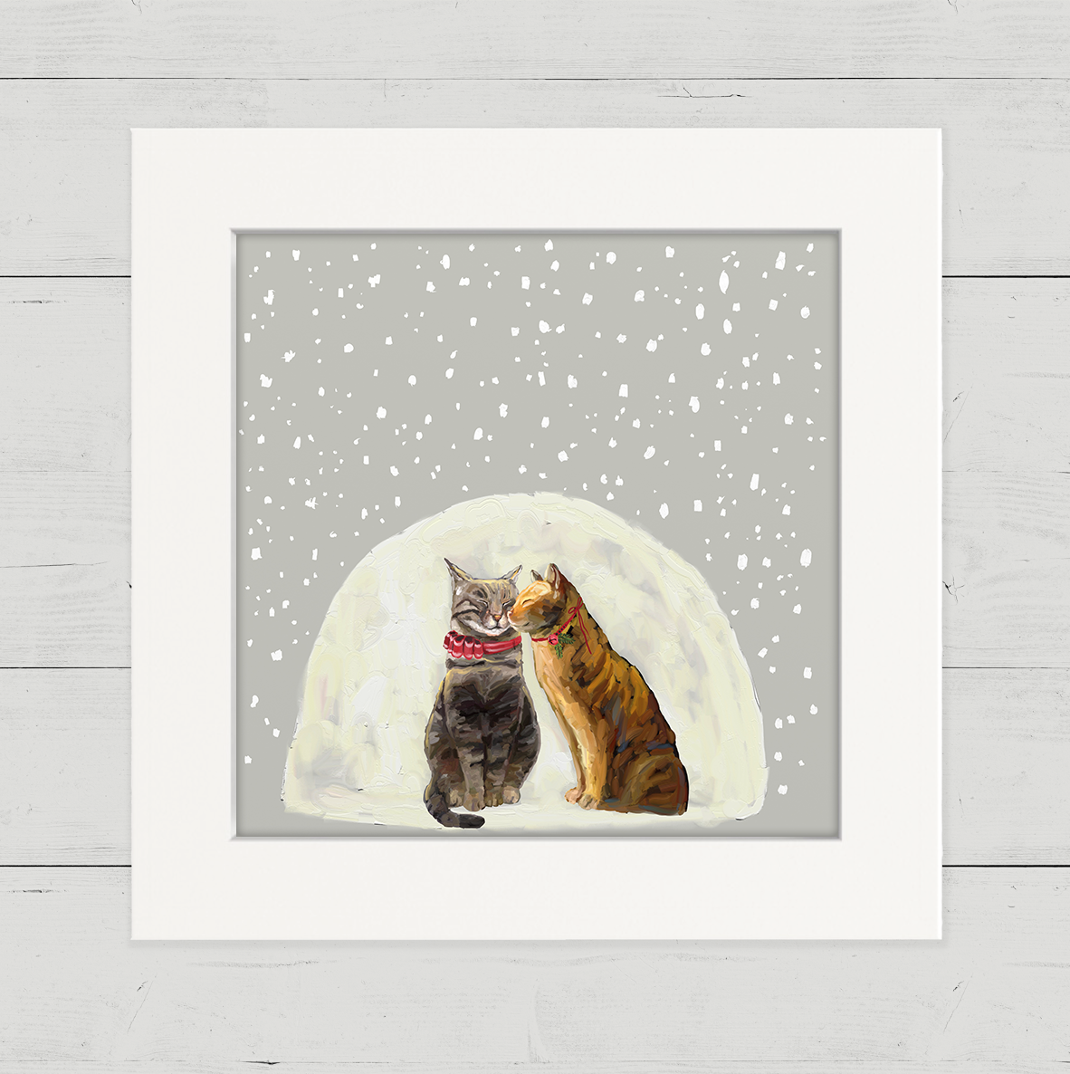 Feline Friends - Reverse Snowglobe Happy Square
