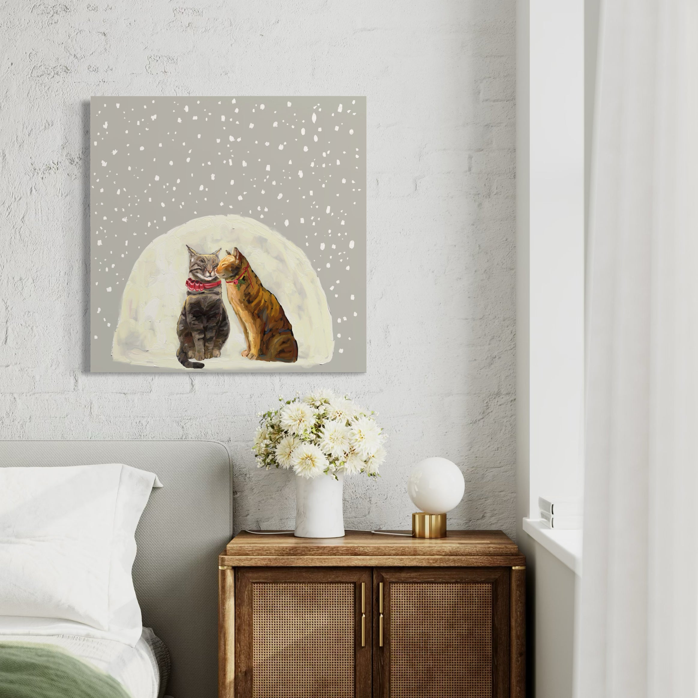 Feline Friends - Reverse Snowglobe Canvas Wrap