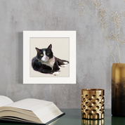 Feline Friends - Tuxedo Cat Happy Square