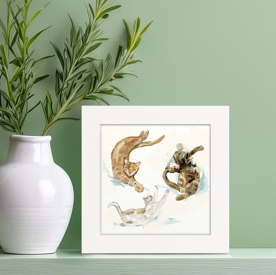 Feline Friends - Stretchy Cat Trio Happy Square™