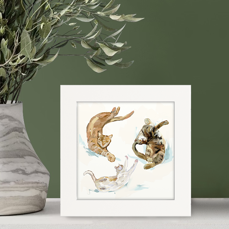 Feline Friends - Stretchy Cat Trio Happy Square™