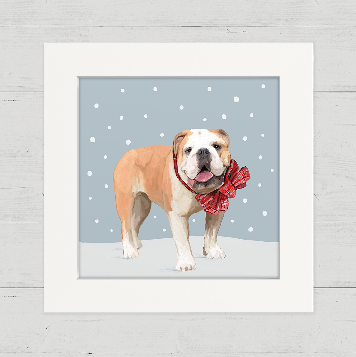 Festive Bulldog Happy Square