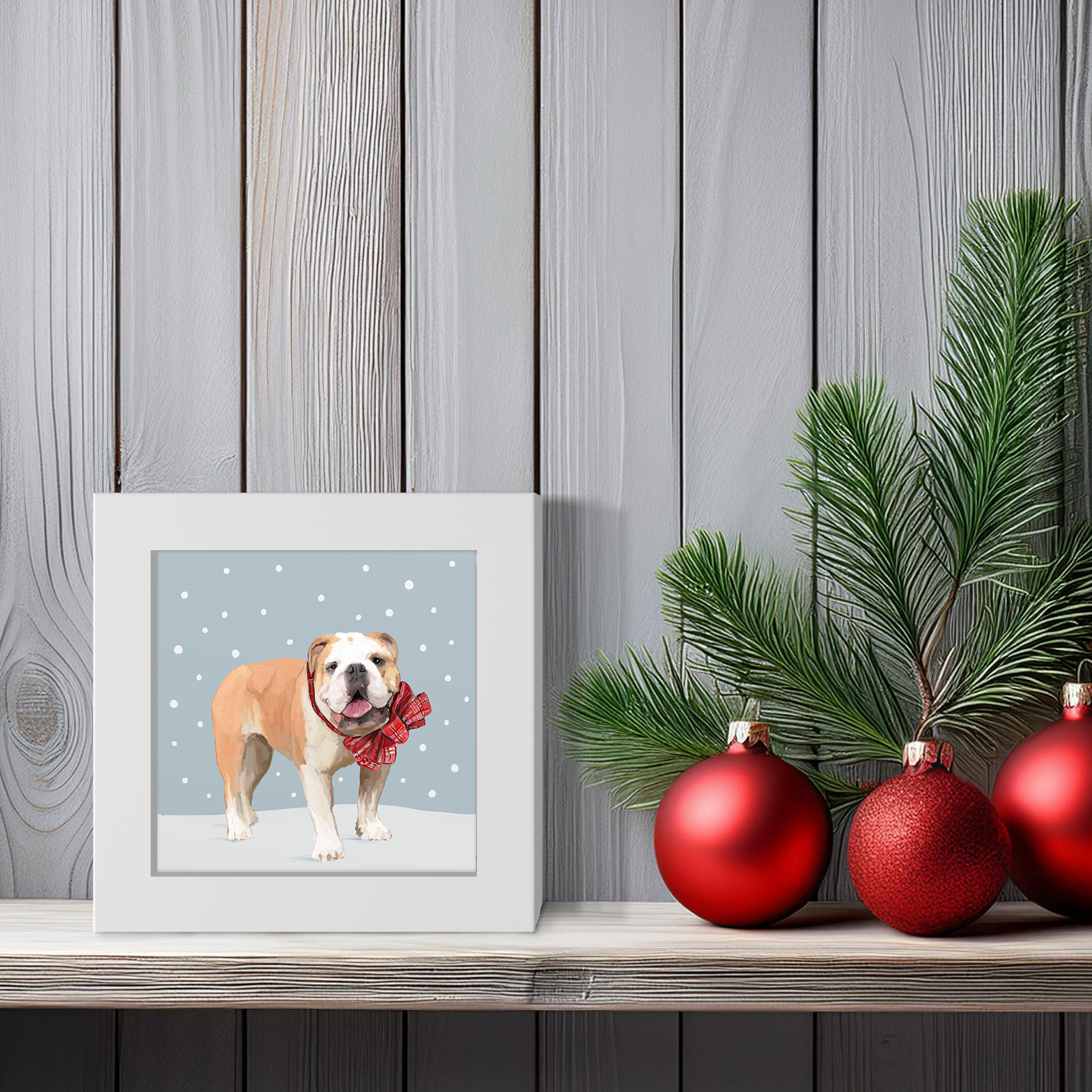 Festive Bulldog Happy Square
