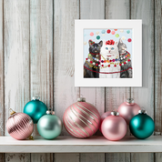 Festive Cat Trio Happy Square