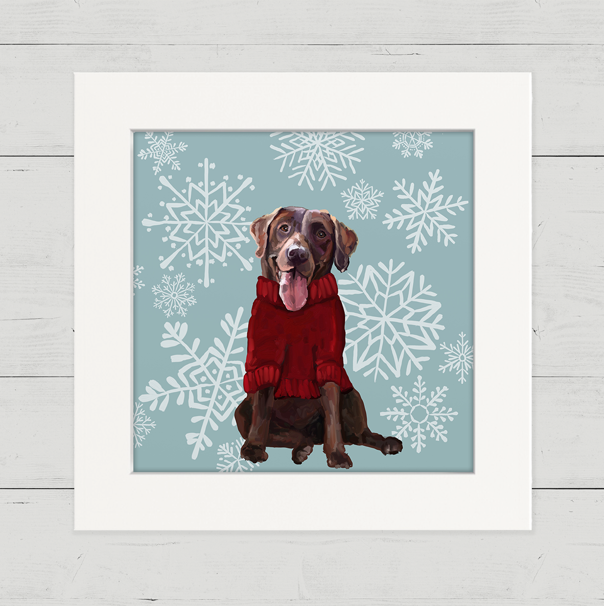 Festive Chocolate Lab Happy Square