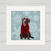 Festive Chocolate Lab Happy Square