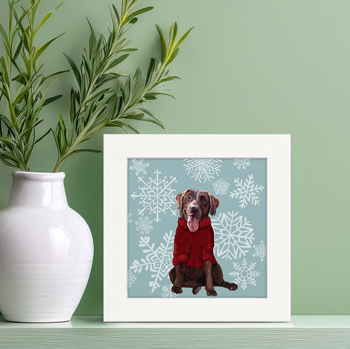 Festive Chocolate Lab Happy Square
