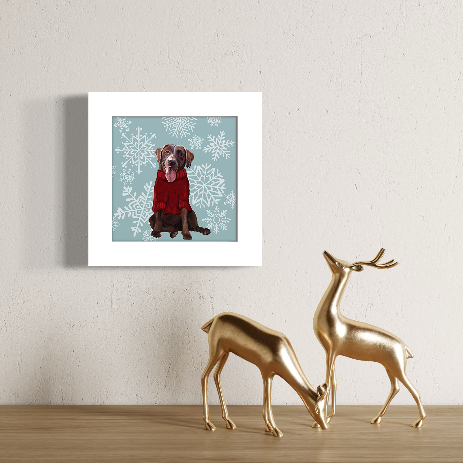 Festive Chocolate Lab Happy Square