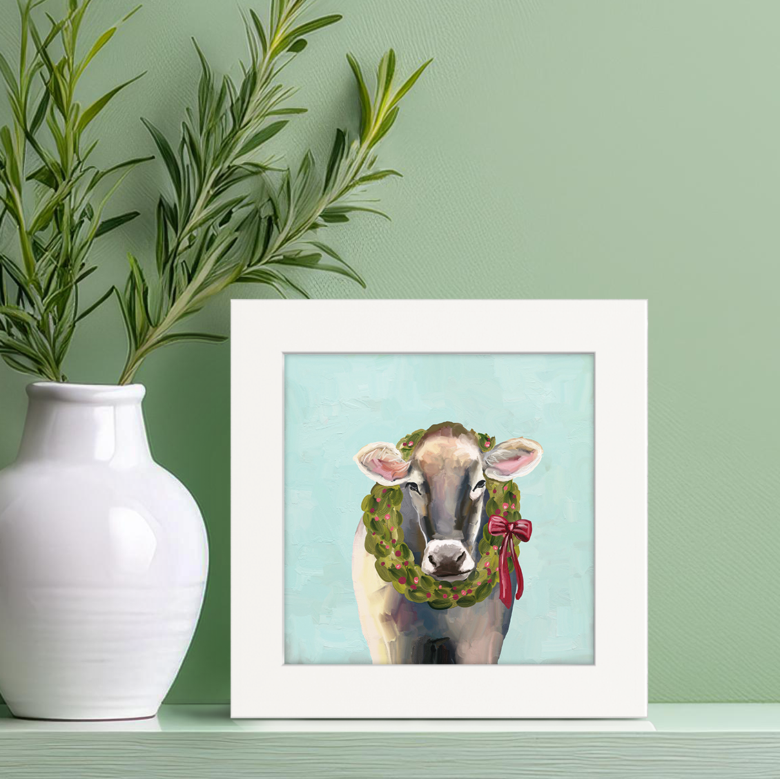 Festive Cow Happy Square