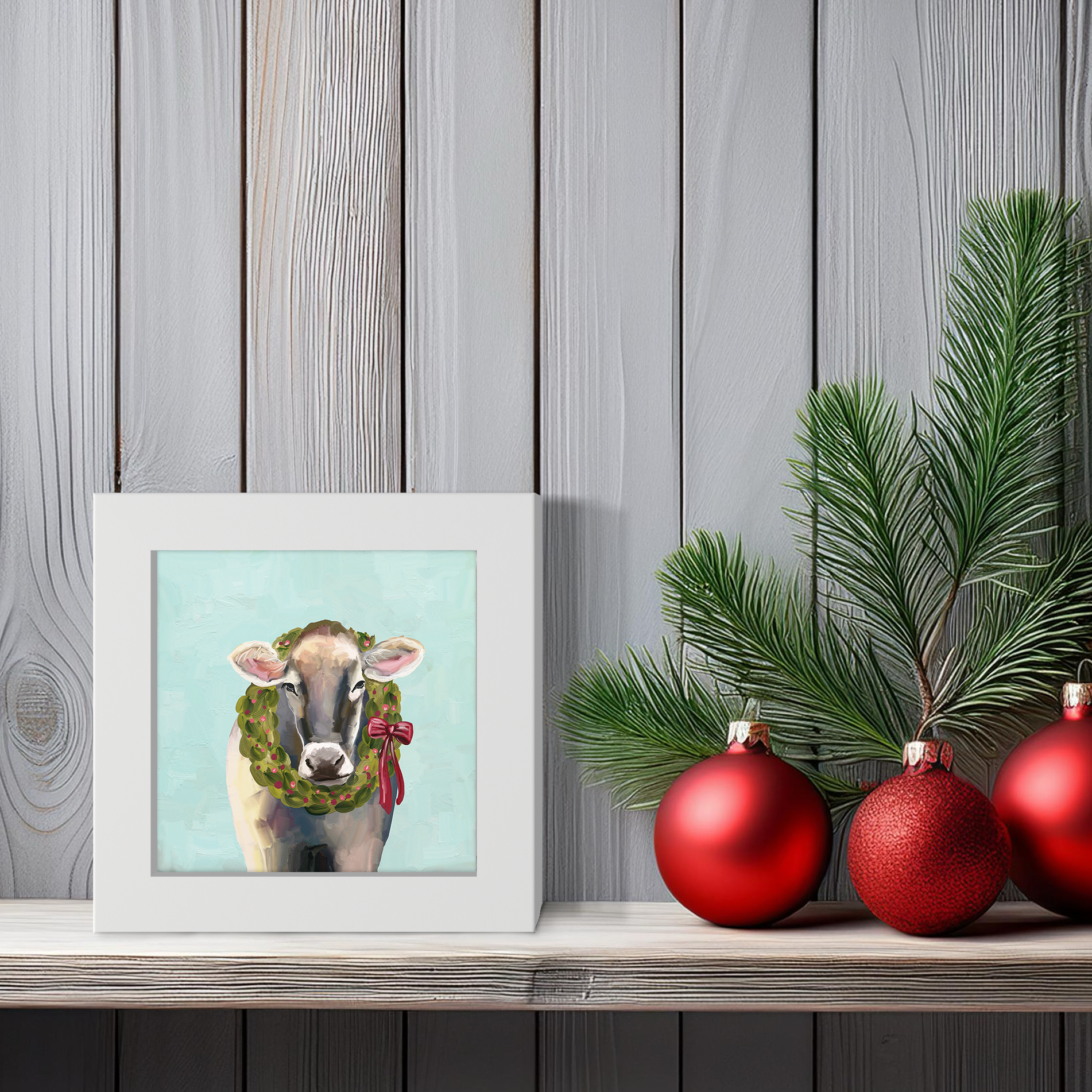 Festive Cow Happy Square