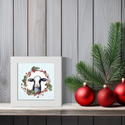 Festive Cow Wreath Happy Square