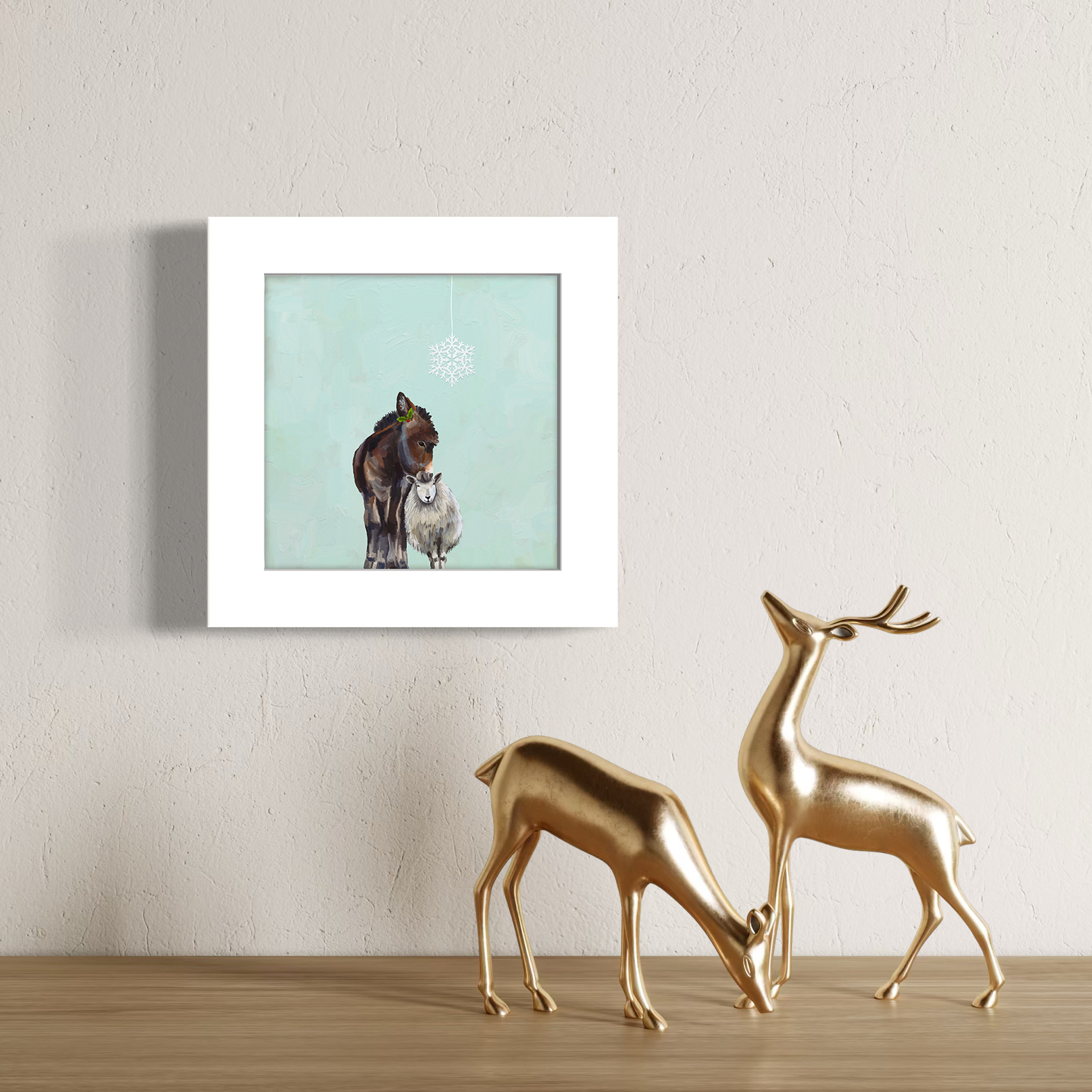 Festive Donkey and Sheep Happy Square