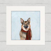 Festive German Shepherd Happy Square