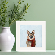 Festive German Shepherd Happy Square