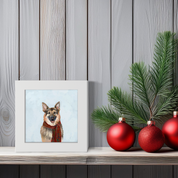Festive German Shepherd Happy Square