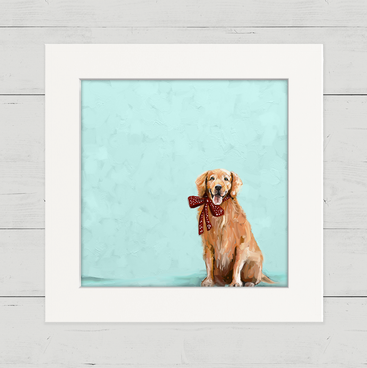 Festive Golden Retriever Happy Square