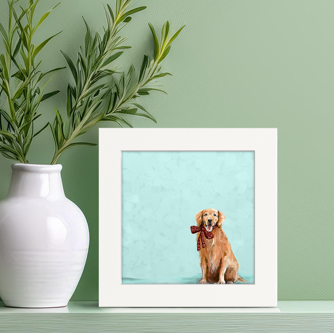 Festive Golden Retriever Happy Square