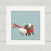 Festive Goose and Pig Pals Happy Square