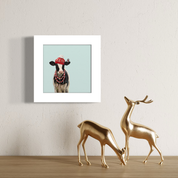 Festive Hatted Cow Happy Square