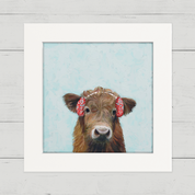 Festive Highland Cow Happy Square