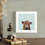 Festive Highland Cow Happy Square