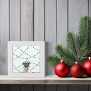 Festive Party Pug Happy Square