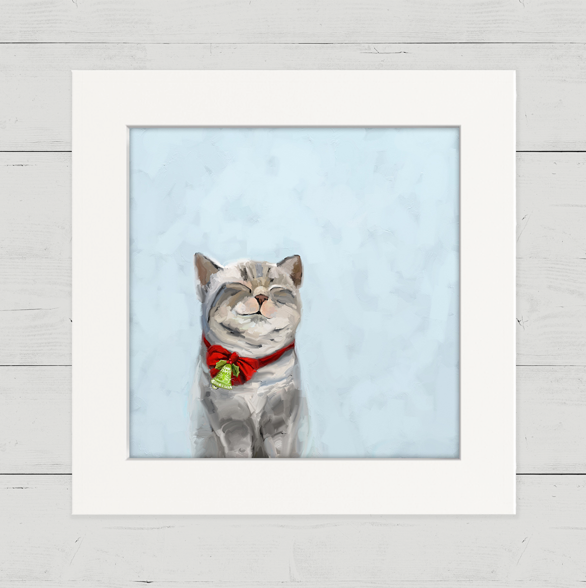 Festive Tabby Happy Square