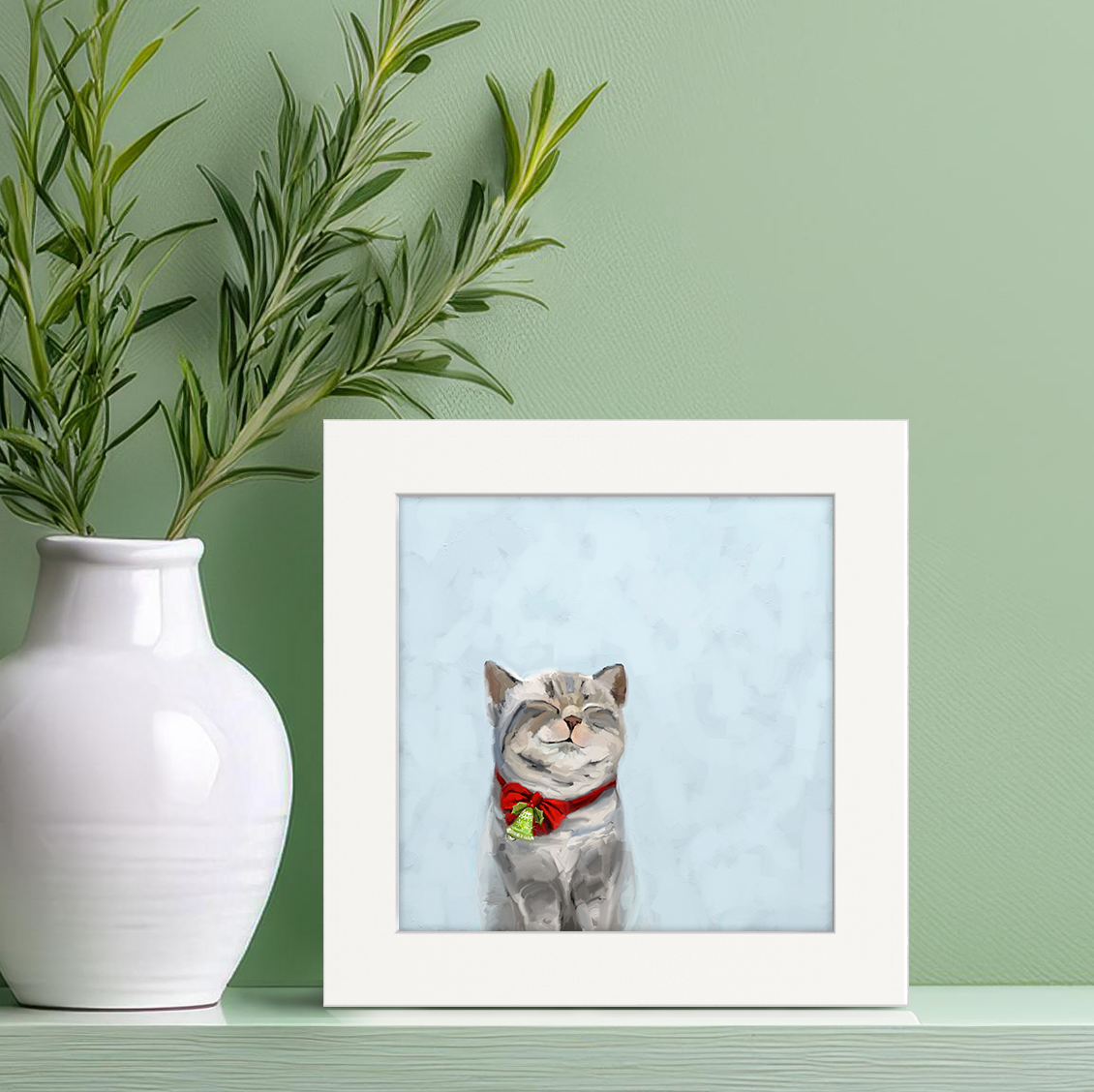 Festive Tabby Happy Square