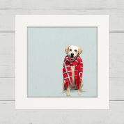 Festive Yellow Lab Happy Square