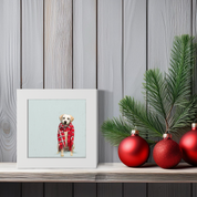 Festive Yellow Lab Happy Square