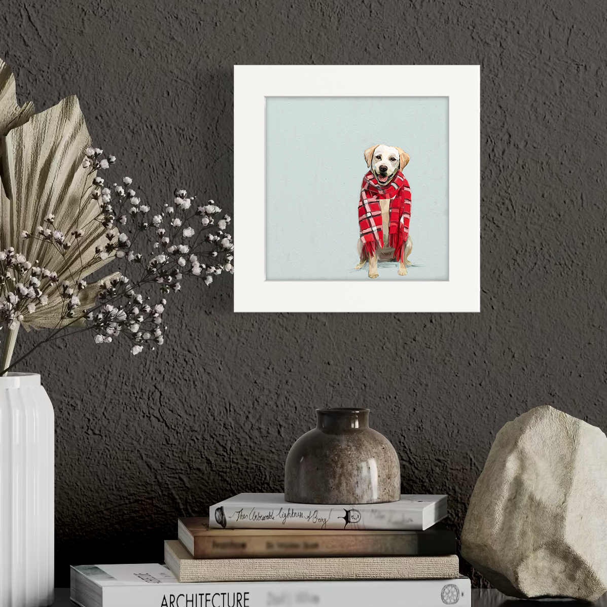Festive Yellow Lab Happy Square