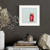 Festive Yellow Lab Happy Square