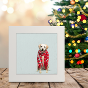 Festive Yellow Lab Happy Square