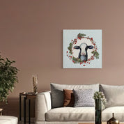 Festive Cow Wreath Canvas Wrap